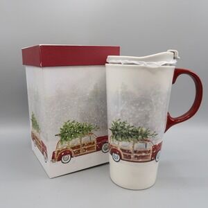 Station Woody Wagon Mug in A Gift Box Kathryn White 17 oz